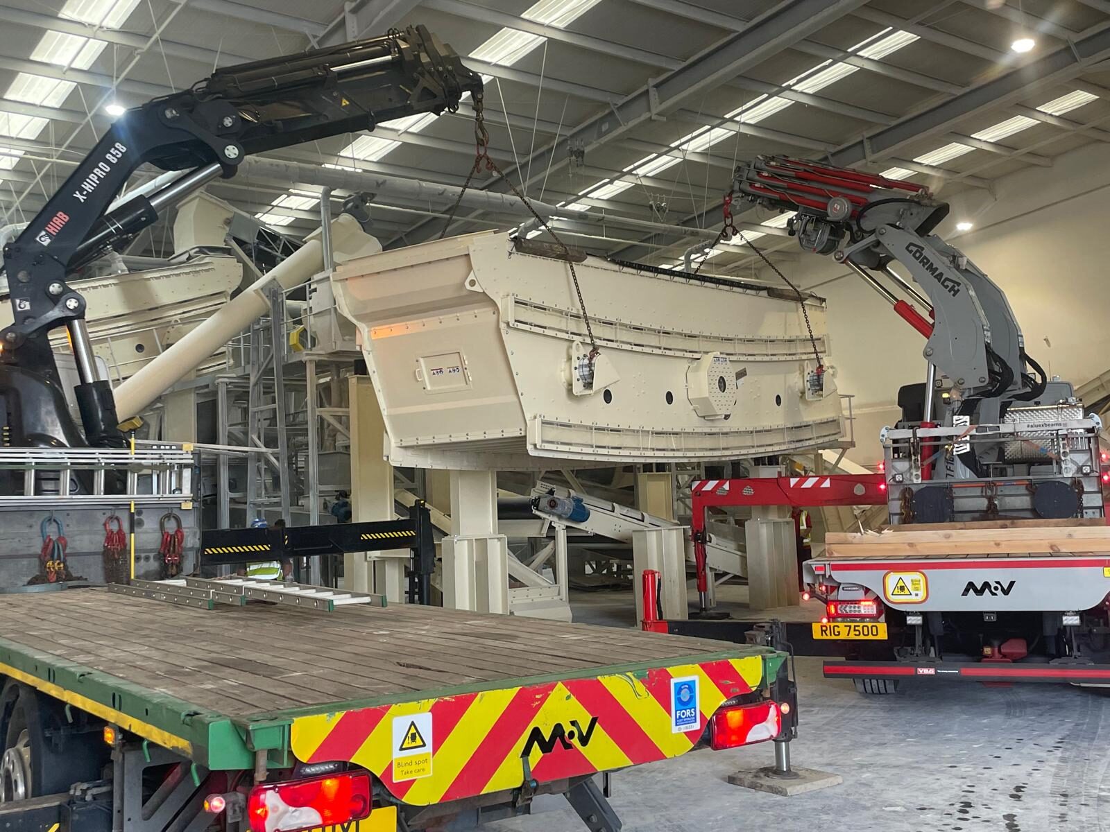 A screening line ready to be installed